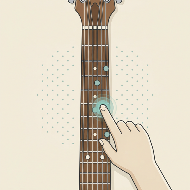 Tapping on a digital fretboard
